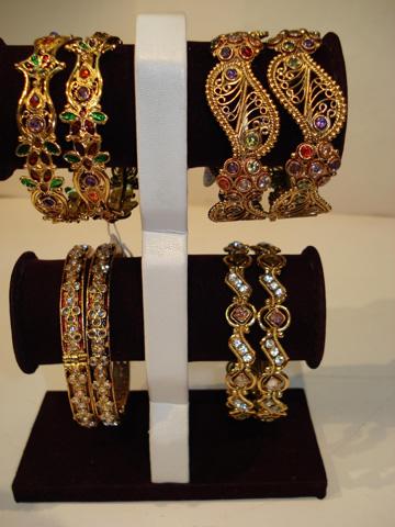 Bangles - Metal With Stones, 5-8 cm Diameter, Gold | Polished Finish, Elegant Design, Durable, Versatile Accessory