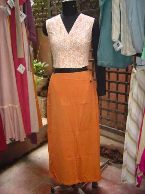 wrap skirt + lycra top