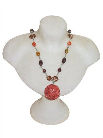 Fashion, Precious & Semi Precious Stone Jewellery - Gemstones & Metal, 18 Inches, Red | Elegant Design, Lobster Clasp, Unique Style, Durable Material