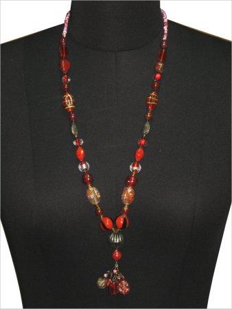 Fashion, Precious & Semi Precious Stone Jewelery - Precious Stones, 18 Inches, Red | Elegant Design, Lobster Clasp, Durable Necklace, Mixed Stones
