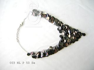 Necklace - Sequin Material, 16-18 Inches, Silver | Elegant Design, Stylish Accessory, Durable
