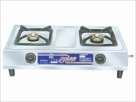 Premium - Steel Body, Brass Burners, Two Burner Gas Stove | Durable Build, Efficient Cooking, Easy Cleaning, Compact Design, Manual Ignition