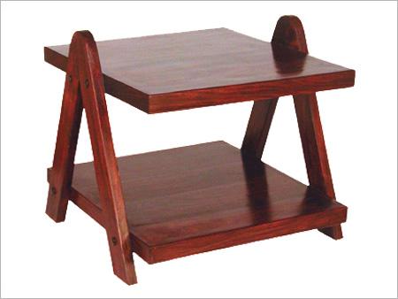 Folding Coffee Table - Wood 24x24x24 inches Brown | Compact Design Easy Folding Two Shelves