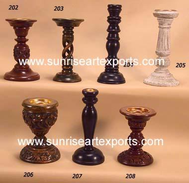 Wooden candle holders