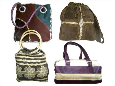 Leather crochet bags