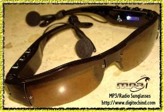 MP3 Sunglasses With FM Radio And Voice Recorder