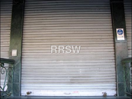 Silver Motorised Steel Rolling Shutters
