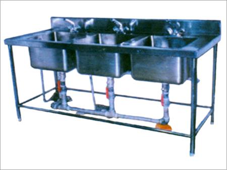 Three Sink Washing Unit