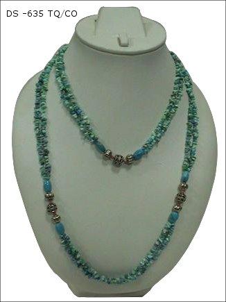 Turquoise & Silver Long Necklace