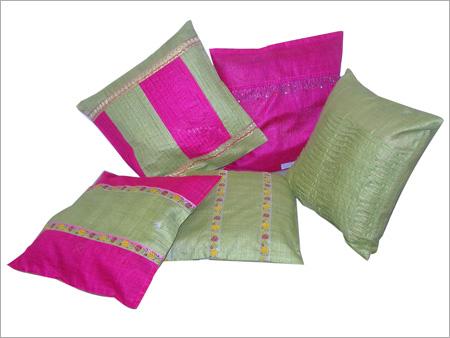 SILK CUSHIONS [APPLIQUE] FILLED WITH RECRON