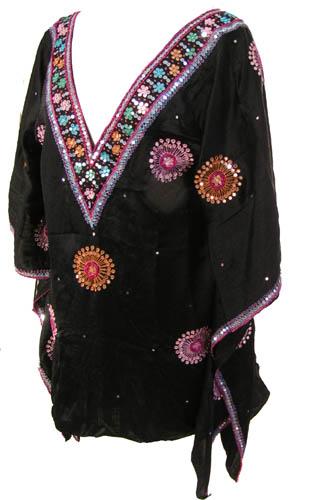 Black Silk Holiday Poncho