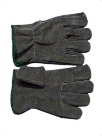 Industrial Color Split Driver Gloves - Leather, Multiple Sizes, Brown with Green Piping, Reinforced Seams, Straight Thumb, Durable Grip
