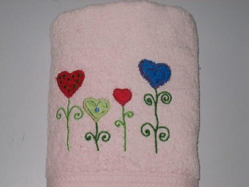 Towel with Applique work.