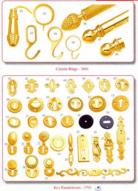 Brass - Curtain Rings & Key Escutcheous
