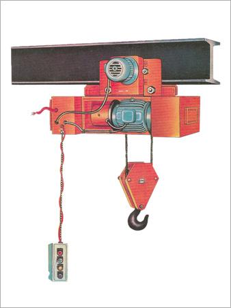 Electric Wire Rope Hoist - Color: Orange