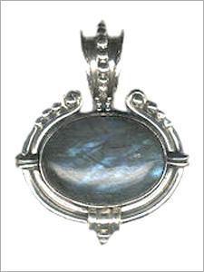Silver labrodorite pendant