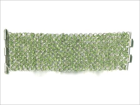 B-33 Silver peridot jaal bracelet
