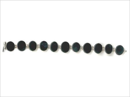 B-74 Silver black onyx colet bracelet