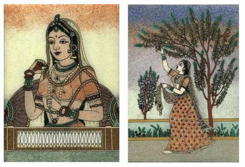 Gem Stone Painting on Glass