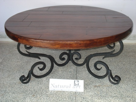 HEAVY WROUGHT IRON COFFEE TABLE