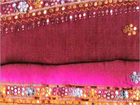 Tussar Silk Saree with Hand Embroidery - 5.5 Meters, Burgundy | Luxurious Fabric, Intricate Embroidery, Handcrafted Design
