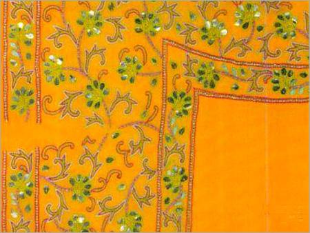 Plain Silk Saree with Hand Embroidery