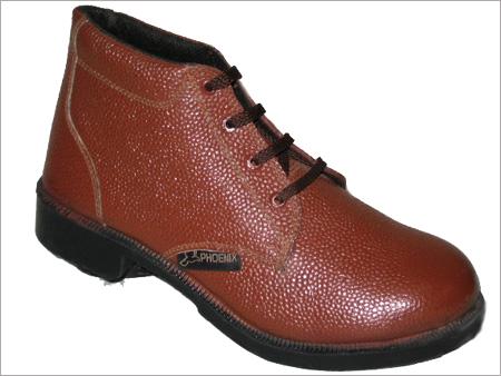 Safety Shoes - Leather, Various Sizes, Rubber Sole | Lace-up, Durable, Protective, Comfortable, Lightweight, Ankle Support, Steel Toe, Cushioned Insole