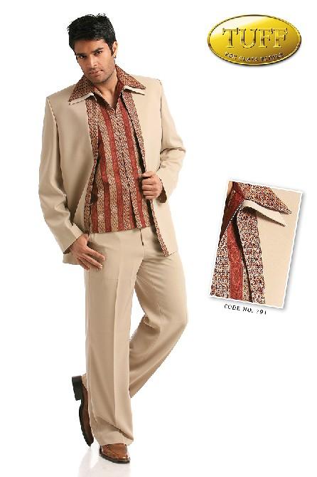 Plain Fabric Suit with Neem Zari Jacket Inside