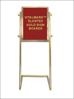 Slanted Goldsign Brass stand with board