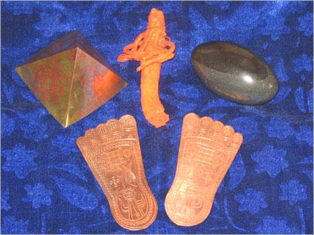 Vastu Samigri & Lakshmi Paduka - Metal & Stone, Orange, Varies | Spiritual, Protective, Auspicious