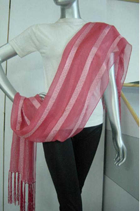Classy Stole With Stripes & Beads Fringes