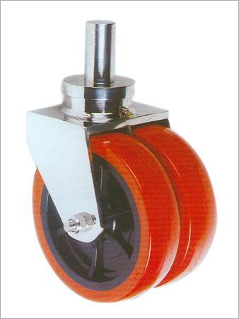 Polyurethane wheel on SS TWIN wheel castor