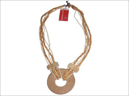 Metal Wire Wood Beads Necklace
