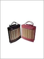 Jute Bags - Jute & Leather, 12x10x4 Inches, Brown/Red | Durable, Eco-Friendly, Stylish, Reusable, Versatile, Open Top, 8 Inch Handles