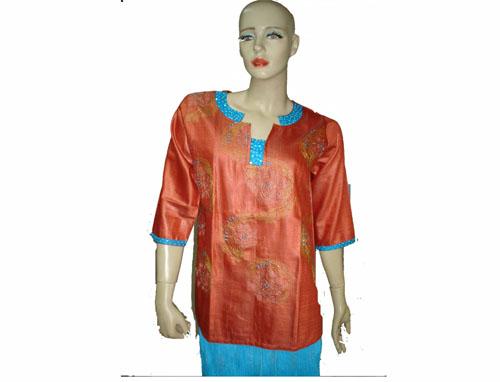 Cotton silk Kurti& Krush skirt