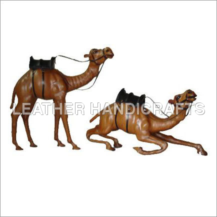 Leather Stuffed Camel Standing & Sitting