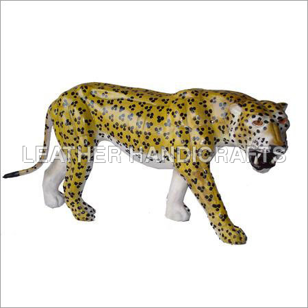 Leather Stuffed Leopard