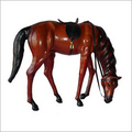 Stuffed Leather Grazing Horse