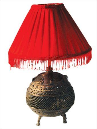 Handicrafts - Brass 16 Inch Red Shade | Elegant Design Handcrafted Quality Ambient Lighting