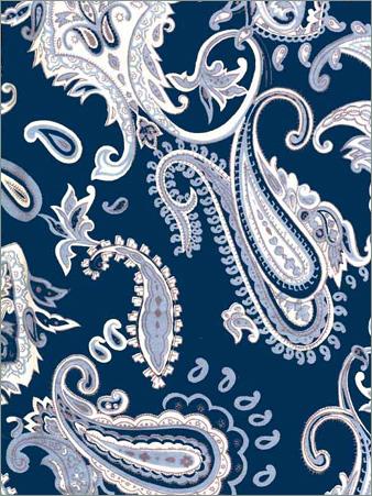 Navy Paisley Print