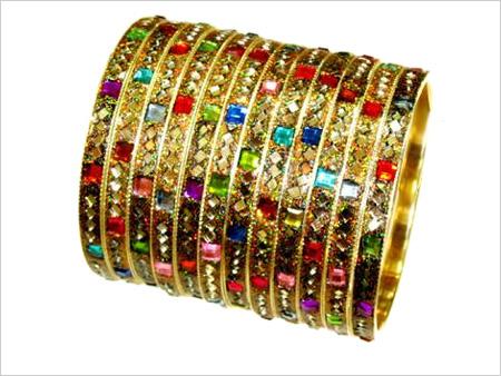 Gold Plated Stone Bangles