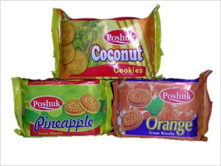 Coconut Cookies & Pineapple & Orange Cream Biscuits