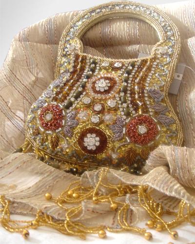 fancy stole with matching hand embroidered bag