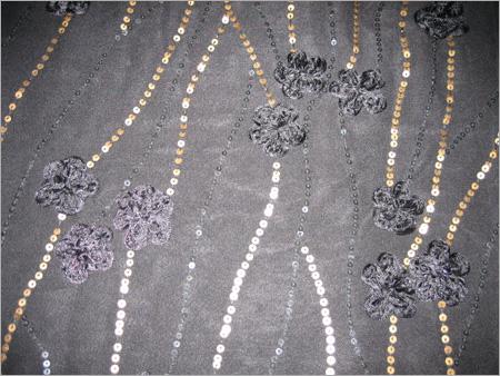 Hand Embroidered Silk Fabric