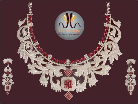 Diamond Necklace Cum Earrings