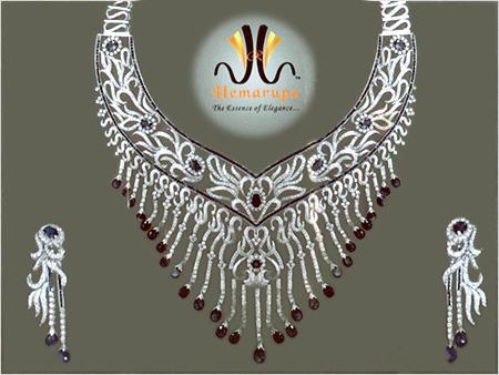 Diamond Necklace Cum Earrings