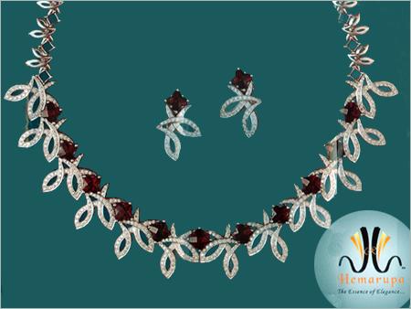 Diamond Necklace Cum Earrings