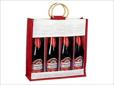 Jute Wine Bag For 4 Bottles