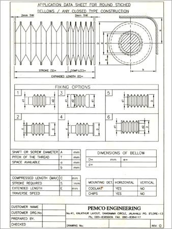 Application Data Sheet For Round Bellow