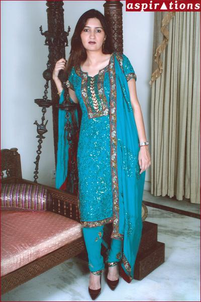 Ethnic Garment - Silk, 54 Inches, Teal | Elegant Design, Gold Thread Embroidery, Comfortable Fit